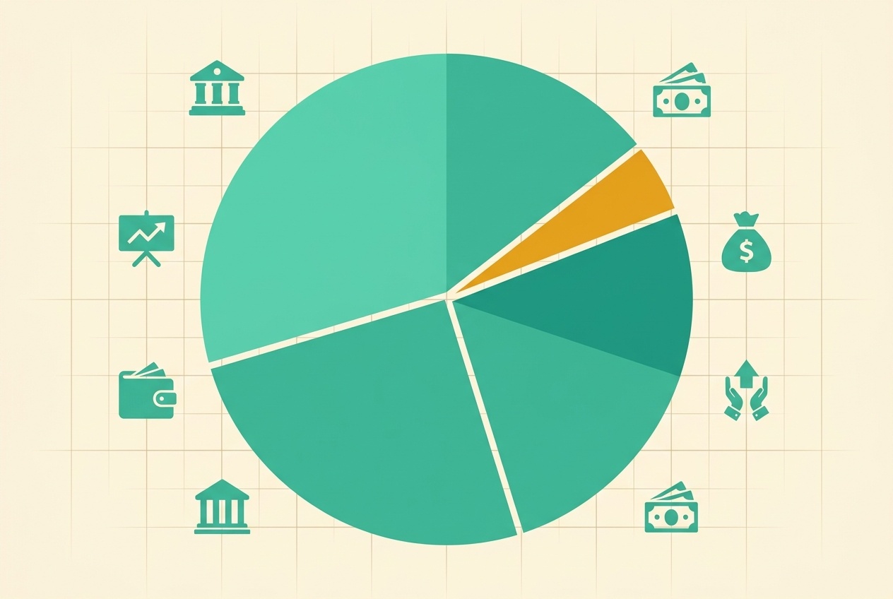 Ilustrasi konsep alokasi aset dalam portofolio investasi